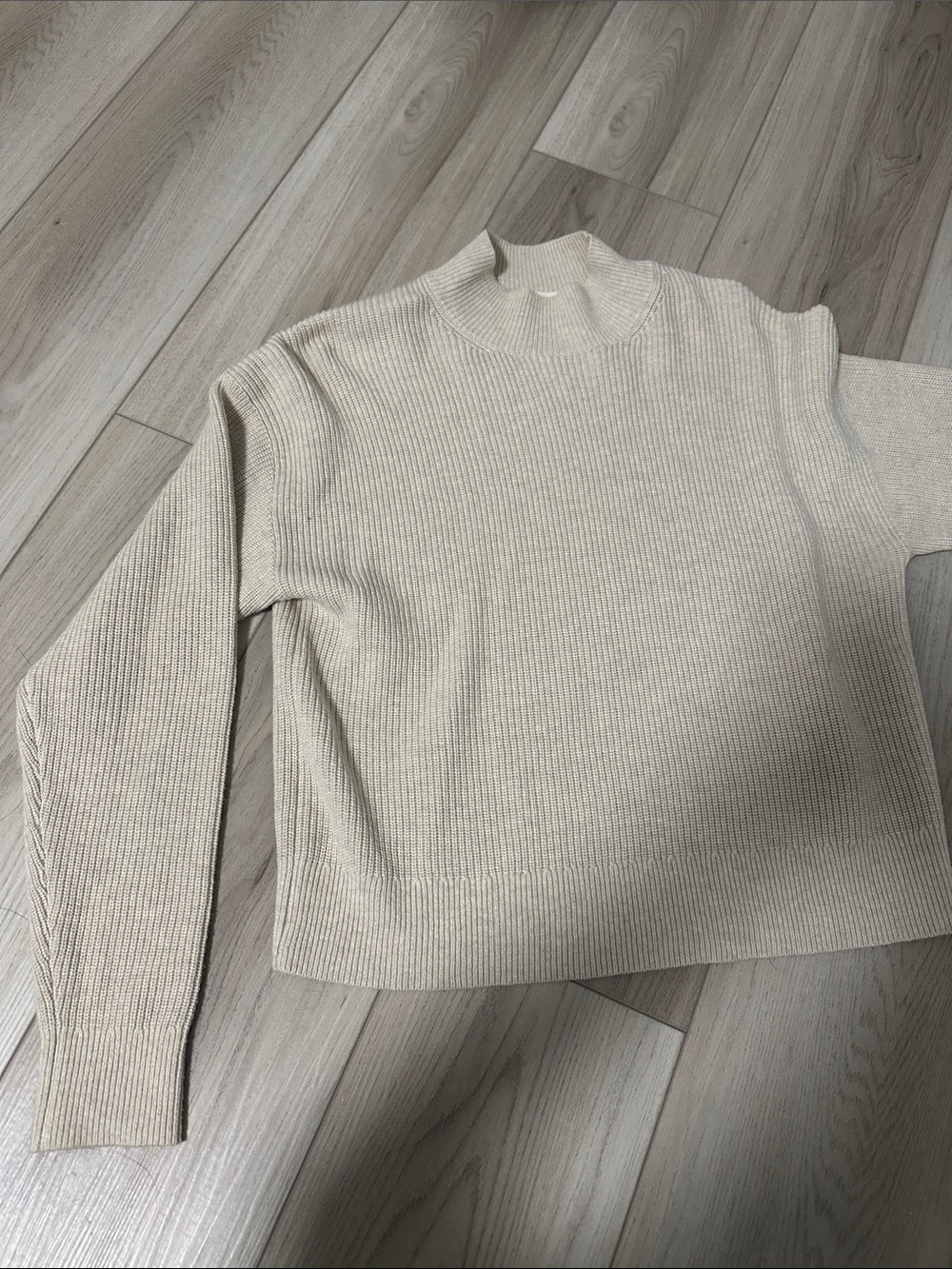 Wilfred Cream Ribbed Turtleneck Sweater Worn Once
